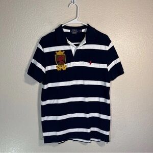 Ralph Lauren Blue and White Striped Polo Shirt